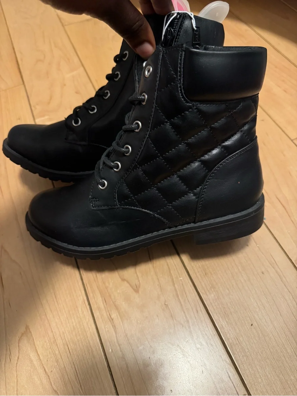 The Children's Place Black Lace-Up Kids Combat Boots